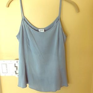 Silver blue silk Armani top size 2